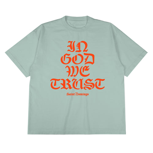 In God We Trust tee - SeaFoam